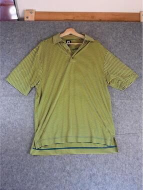 FootJoy Breathable Short Sleeve Golf Polo Shirt Striped Bright Stretch Medium